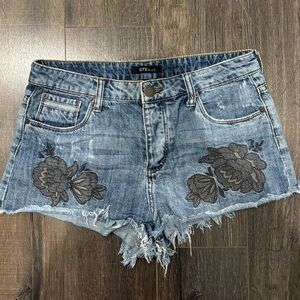 STS Blue Floral Embroidered Jean Shorts